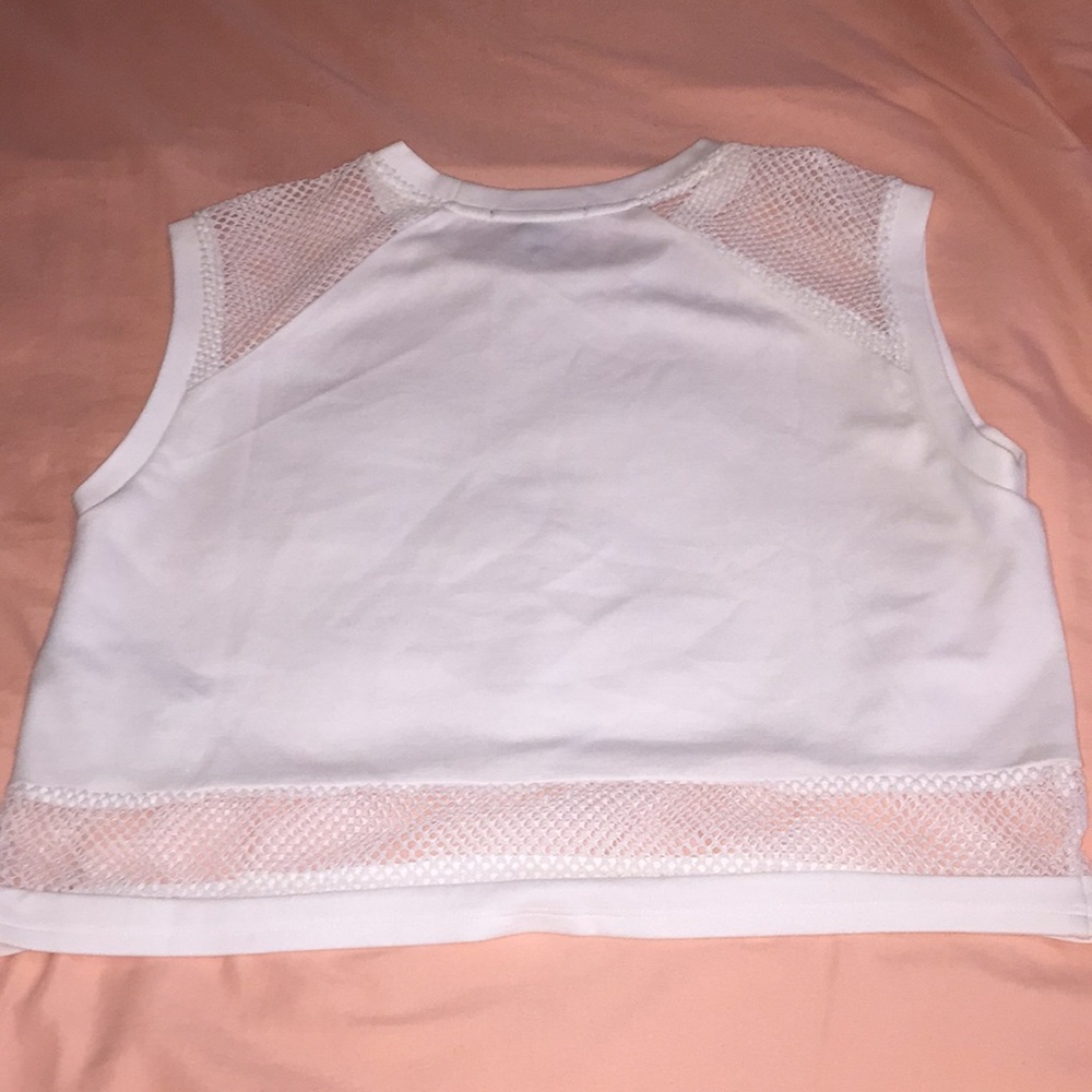 White Netted Cover Up Top